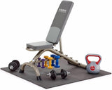 York Barbell Floor Guards with Edging, Pack of 4 | Puzzle Rubber Interlocking Foam Tiles for Floor Protection Cushioned Surface for Multipurpose Exercise | Non-Slip 2' x 2' x 12mm (1/2” Thick) | Black-hydrafitnessparts