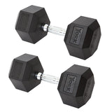 York Barbell Hex Dumbbell Set 100LB Rubber Coated Fixed Weight Dumbbells with Chrome Ergonomic Handle Odorless & Durable for Home Gym Women’s Strength Training Full Body Workouts - Pack of 2-hydrafitnessparts