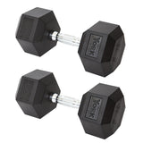 York Barbell Hex Dumbbell Set 105LB Rubber Coated Fixed Weight Dumbbells with Chrome Ergonomic Handle Odorless & Durable for Home Gym Women’s Strength Training Full Body Workouts - Pack of 2-hydrafitnessparts