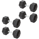 York Barbell Hex Dumbbell Set 110LB Rubber Coated Fixed Weight Dumbbells with Chrome Ergonomic Handle Odorless & Durable for Home Gym Women’s Strength Training Full Body Workouts - Pack of 4-hydrafitnessparts