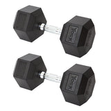 York Barbell Hex Dumbbell Set 115LB Rubber Coated Fixed Weight Dumbbells with Chrome Ergonomic Handle Odorless & Durable for Home Gym Women’s Strength Training Full Body Workouts - Pack of 2-hydrafitnessparts