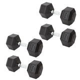 York Barbell Hex Dumbbell Set 115LB Rubber Coated Fixed Weight Dumbbells with Chrome Ergonomic Handle Odorless & Durable for Home Gym Women’s Strength Training Full Body Workouts - Pack of 4-hydrafitnessparts