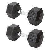 York Barbell Hex Dumbbell Set 120LB Rubber Coated Fixed Weight Dumbbells with Chrome Ergonomic Handle Odorless & Durable for Home Gym Women’s Strength Training Full Body Workouts - Pack of 2-hydrafitnessparts