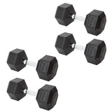 York Barbell Hex Dumbbell Set 125LB Rubber Coated Fixed Weight Dumbbells with Chrome Ergonomic Handle Odorless & Durable for Home Gym Women’s Strength Training Full Body Workouts - Pack of 4-hydrafitnessparts