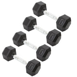 York Barbell Hex Dumbbell Set 12.5LB Rubber Coated Fixed Weight Dumbbells with Chrome Ergonomic Handle Odorless & Durable for Home Gym Women’s Strength Training Full Body Workouts - Pack of 4-hydrafitnessparts