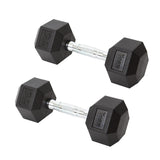 York Barbell Hex Dumbbell Set 15LB Rubber Coated Fixed Weight Dumbbells with Chrome Ergonomic Handle Odorless & Durable for Home Gym Women’s Strength Training Full Body Workouts - Pack of 2-hydrafitnessparts