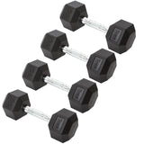York Barbell Hex Dumbbell Set 15LB Rubber Coated Fixed Weight Dumbbells with Chrome Ergonomic Handle Odorless & Durable for Home Gym Women’s Strength Training Full Body Workouts - Pack of 4-hydrafitnessparts