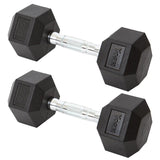 York Barbell Hex Dumbbell Set 17.5LB Rubber Coated Fixed Weight Dumbbells with Chrome Ergonomic Handle Odorless & Durable for Home Gym Women’s Strength Training Full Body Workouts - Pack of 2-hydrafitnessparts