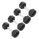 York Barbell Hex Dumbbell Set 20LB Rubber Coated Fixed Weight Dumbbells with Chrome Ergonomic Handle Odorless & Durable for Home Gym Women’s Strength Training Full Body Workouts - Pack of 4-hydrafitnessparts