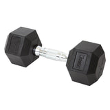 York Barbell Hex Dumbbell Set 22.5LB Rubber Coated Fixed Weight Dumbbells with Chrome Ergonomic Handle Odorless & Durable for Home Gym Women’s Strength Training Full Body Workouts - Pack of 1-hydrafitnessparts