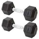 York Barbell Hex Dumbbell Set 22.5LB Rubber Coated Fixed Weight Dumbbells with Chrome Ergonomic Handle Odorless & Durable for Home Gym Women’s Strength Training Full Body Workouts - Pack of 2-hydrafitnessparts