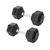 York Barbell Hex Dumbbell Set 25LB Rubber Coated Fixed Weight Dumbbells with Chrome Ergonomic Handle Odorless & Durable for Home Gym Women’s Strength Training Full Body Workouts - Pack of 2-hydrafitnessparts