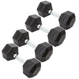 York Barbell Hex Dumbbell Set 25LB Rubber Coated Fixed Weight Dumbbells with Chrome Ergonomic Handle Odorless & Durable for Home Gym Women’s Strength Training Full Body Workouts - Pack of 4-hydrafitnessparts