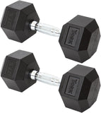 York Barbell Hex Dumbbell Set 27.5LB Rubber Coated Fixed Weight Dumbbells with Chrome Ergonomic Handle Odorless & Durable for Home Gym Women’s Strength Training Full Body Workouts - Pack of 2-hydrafitnessparts