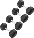 York Barbell Hex Dumbbell Set 30LB Rubber Coated Fixed Weight Dumbbells with Chrome Ergonomic Handle Odorless & Durable for Home Gym Women’s Strength Training Full Body Workouts - Pack of 4-hydrafitnessparts