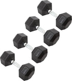 York Barbell Hex Dumbbell Set 35LB Rubber Coated Fixed Weight Dumbbells with Chrome Ergonomic Handle Odorless & Durable for Home Gym Women’s Strength Training Full Body Workouts - Pack of 4-hydrafitnessparts