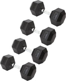 York Barbell Hex Dumbbell Set 45LB Rubber Coated Fixed Weight Dumbbells with Chrome Ergonomic Handle Odorless & Durable for Home Gym Women’s Strength Training Full Body Workouts - Pack of 4-hydrafitnessparts