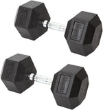 York Barbell Hex Dumbbell Set 50LB Rubber Coated Fixed Weight Dumbbells with Chrome Ergonomic Handle Odorless & Durable for Home Gym Women’s Strength Training Full Body Workouts - Pack of 2-hydrafitnessparts