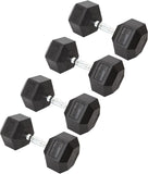 York Barbell Hex Dumbbell Set 50LB Rubber Coated Fixed Weight Dumbbells with Chrome Ergonomic Handle Odorless & Durable for Home Gym Women’s Strength Training Full Body Workouts - Pack of 4-hydrafitnessparts