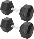 York Barbell Hex Dumbbell Set 55LB Rubber Coated Fixed Weight Dumbbells with Chrome Ergonomic Handle Odorless & Durable for Home Gym Women’s Strength Training Full Body Workouts - Pack of 2-hydrafitnessparts