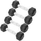 York Barbell Hex Dumbbell Set 5LB Rubber Coated Fixed Weight Dumbbells with Chrome Ergonomic Handle Odorless & Durable for Home Gym Women’s Strength Training Full Body Workouts - Pack of 4-hydrafitnessparts