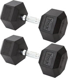 York Barbell Hex Dumbbell Set 60LB Rubber Coated Fixed Weight Dumbbells with Chrome Ergonomic Handle Odorless & Durable for Home Gym Women’s Strength Training Full Body Workouts - Pack of 2-hydrafitnessparts