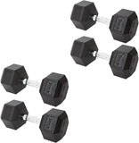 York Barbell Hex Dumbbell Set 70LB Rubber Coated Fixed Weight Dumbbells with Chrome Ergonomic Handle Odorless & Durable for Home Gym Women’s Strength Training Full Body Workouts - Pack of 4-hydrafitnessparts