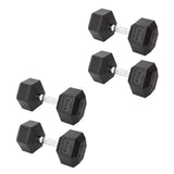 York Barbell Hex Dumbbell Set 75LB Rubber Coated Fixed Weight Dumbbells with Chrome Ergonomic Handle Odorless & Durable for Home Gym Women’s Strength Training Full Body Workouts - Pack of 4-hydrafitnessparts