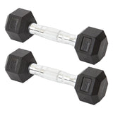York Barbell Hex Dumbbell Set 7.5LB Rubber Coated Fixed Weight Dumbbells with Chrome Ergonomic Handle Odorless & Durable for Home Gym Women’s Strength Training Full Body Workouts - Pack of 2-hydrafitnessparts