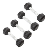 York Barbell Hex Dumbbell Set 7.5LB Rubber Coated Fixed Weight Dumbbells with Chrome Ergonomic Handle Odorless & Durable for Home Gym Women’s Strength Training Full Body Workouts - Pack of 4-hydrafitnessparts