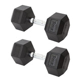 York Barbell Hex Dumbbell Set 80LB Rubber Coated Fixed Weight Dumbbells with Chrome Ergonomic Handle Odorless & Durable for Home Gym Women’s Strength Training Full Body Workouts - Pack of 2-hydrafitnessparts