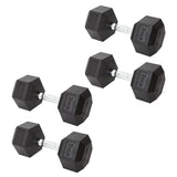 York Barbell Hex Dumbbell Set 80LB Rubber Coated Fixed Weight Dumbbells with Chrome Ergonomic Handle Odorless & Durable for Home Gym Women’s Strength Training Full Body Workouts - Pack of 4-hydrafitnessparts