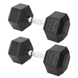 York Barbell Hex Dumbbell Set 85LB Rubber Coated Fixed Weight Dumbbells with Chrome Ergonomic Handle Odorless & Durable for Home Gym Women’s Strength Training Full Body Workouts - Pack of 2-hydrafitnessparts