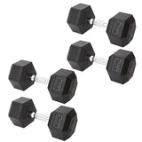 York Barbell Hex Dumbbell Set 85LB Rubber Coated Fixed Weight Dumbbells with Chrome Ergonomic Handle Odorless & Durable for Home Gym Women’s Strength Training Full Body Workouts - Pack of 4-hydrafitnessparts