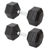 York Barbell Hex Dumbbell Set 90LB Rubber Coated Fixed Weight Dumbbells with Chrome Ergonomic Handle Odorless & Durable for Home Gym Women’s Strength Training Full Body Workouts - Pack of 2-hydrafitnessparts