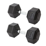 York Barbell Hex Dumbbell Set 95LB Rubber Coated Fixed Weight Dumbbells with Chrome Ergonomic Handle Odorless & Durable for Home Gym Women’s Strength Training Full Body Workouts - Pack of 2-hydrafitnessparts