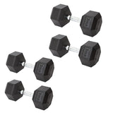 York Barbell Hex Dumbbell Set 95LB Rubber Coated Fixed Weight Dumbbells with Chrome Ergonomic Handle Odorless & Durable for Home Gym Women’s Strength Training Full Body Workouts - Pack of 4-hydrafitnessparts