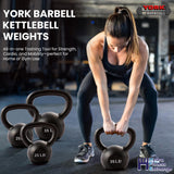York Barbell Kettlebell Weights – 5 LB Cast Iron Kettlebells with Matte Black Finish – Full Body Strength Training & CrossFit Conditioning – Ideal for Russian Swings, Squats, Presses & More-hydrafitnessparts