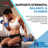 York Barbell Neoprene Coated Fitbell Dumbbell 10LB Pack 4 Dumbbell Set Women&Men-hydrafitnessparts