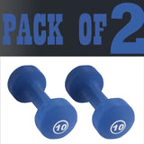 York Barbell Neoprene Coated Fitbell Dumbbell (10LB Pack of 2) | Dumbbell Set for Women & Men Durable Anti-Roll Anti-Slip, Color Royal Blue | Ideal for Arm Rows Squats Chest Presses Bicep Curls-hydrafitnessparts