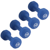 York Barbell Neoprene Coated Fitbell Dumbbell (10LB Pack of 4) | Dumbbell Set for Women & Men Durable Anti-Roll Anti-Slip, Color Royal Blue | Ideal for Arm Rows Squats Chest Presses Bicep Curls-hydrafitnessparts