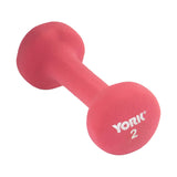 York Barbell Neoprene Coated Fitbell Dumbbell (2LB Pack of 1) | Dumbbell Set for Women & Men Durable Anti-Roll Anti-Slip, Color Red | Ideal for Arm Rows Squats Chest Presses Bicep Curls-hydrafitnessparts
