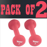 York Barbell Neoprene Coated Fitbell Dumbbell (2LB Pack of 2) | Dumbbell Set for Women & Men Durable Anti-Roll Anti-Slip, Color Red | Ideal for Arm Rows Squats Chest Presses Bicep Curls-hydrafitnessparts