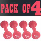 York Barbell Neoprene Coated Fitbell Dumbbell (2LB Pack of 4) | Dumbbell Set for Women & Men Durable Anti-Roll Anti-Slip, Color Red | Ideal for Arm Rows Squats Chest Presses Bicep Curls-hydrafitnessparts