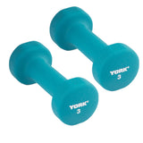 York Barbell Neoprene Coated Fitbell Dumbbell (3LB Pack of 2) | Dumbbell Set for Women & Men Durable Anti-Roll Anti-Slip, Color Teal | Ideal for Arm Rows Squats Chest Presses Bicep Curls-hydrafitnessparts