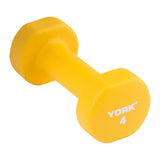 York Barbell Neoprene Coated Fitbell Dumbbell (4LB Pack of 1) | Dumbbell Set for Women & Men Durable Anti-Roll Anti-Slip, Color Yellow | Ideal for Arm Rows Squats Chest Presses Bicep Curls-hydrafitnessparts