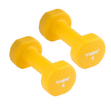 York Barbell Neoprene Coated Fitbell Dumbbell (4LB Pack of 2) | Dumbbell Set for Women & Men Durable Anti-Roll Anti-Slip, Color Yellow | Ideal for Arm Rows Squats Chest Presses Bicep Curls-hydrafitnessparts
