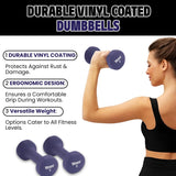 York Barbell Neoprene Coated Fitbell Dumbbell (5LB Pack of 2) | Dumbbell Set for Women & Men Durable Anti-Roll Anti-Slip, Color Purple | Ideal for Arm Rows Squats Chest Presses Bicep Curls-hydrafitnessparts