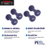 York Barbell Neoprene Coated Fitbell Dumbbell (5LB Pack of 2) | Dumbbell Set for Women & Men Durable Anti-Roll Anti-Slip, Color Purple | Ideal for Arm Rows Squats Chest Presses Bicep Curls-hydrafitnessparts
