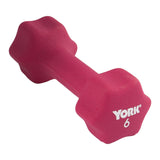 York Barbell Neoprene Coated Fitbell Dumbbell (6LB Pack of 1) | Dumbbell Set for Women & Men Durable Anti-Roll Anti-Slip, Color Magenta | Ideal for Arm Rows Squats Chest Presses Bicep Curls-hydrafitnessparts